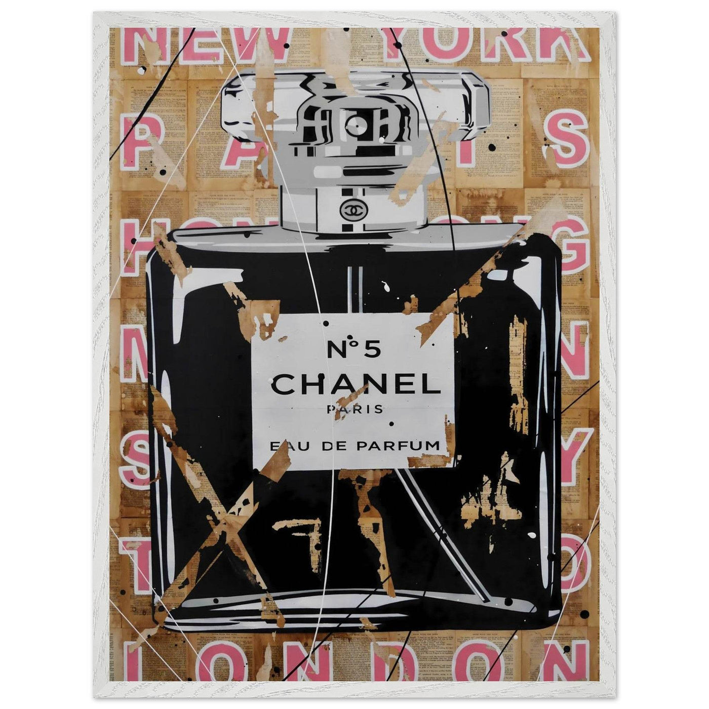 Chanel No. 5 Abstract Luxury Perfume Art Print – Premium Framed Pop Art for Modern Interiors - Vibrantwalls