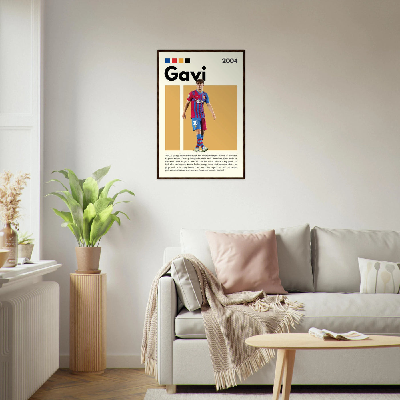 Gavi FC Barcelona Soccer Framed Football Poster Vibrantwalls