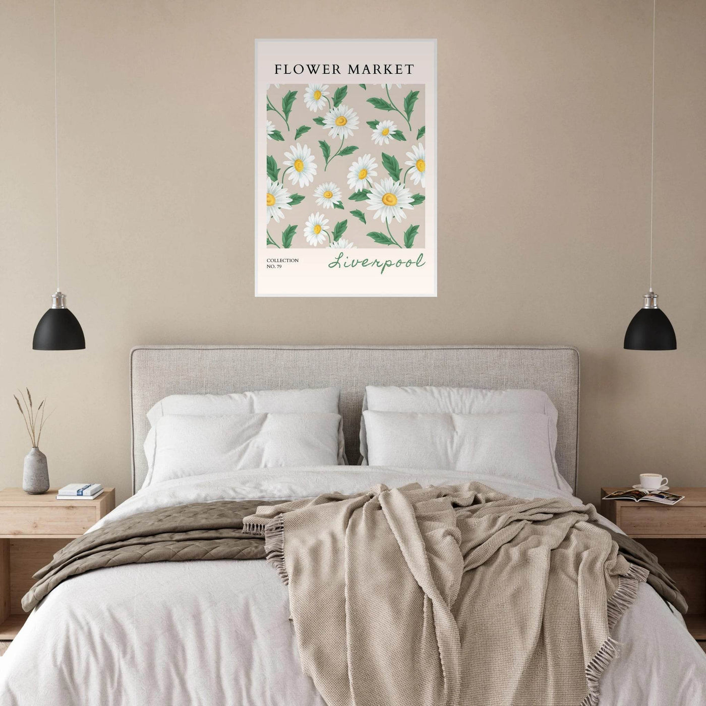 Charming Daisy Field Framed Poster – Botanical 'Flower Market' Art Print | Ready-to-Hang in Your Choice of Frame - Vibrantwalls