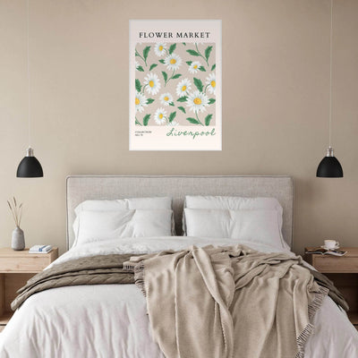 Charming Daisy Field Framed Poster – Botanical 'Flower Market' Art Print | Ready-to-Hang in Your Choice of Frame - Vibrantwalls