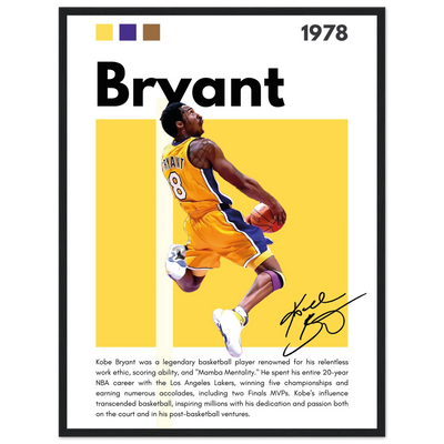 Kobe Bryant Number 24 Lakers Modern Print 45x60 cm 18x24″ Black frame Vibrantwalls