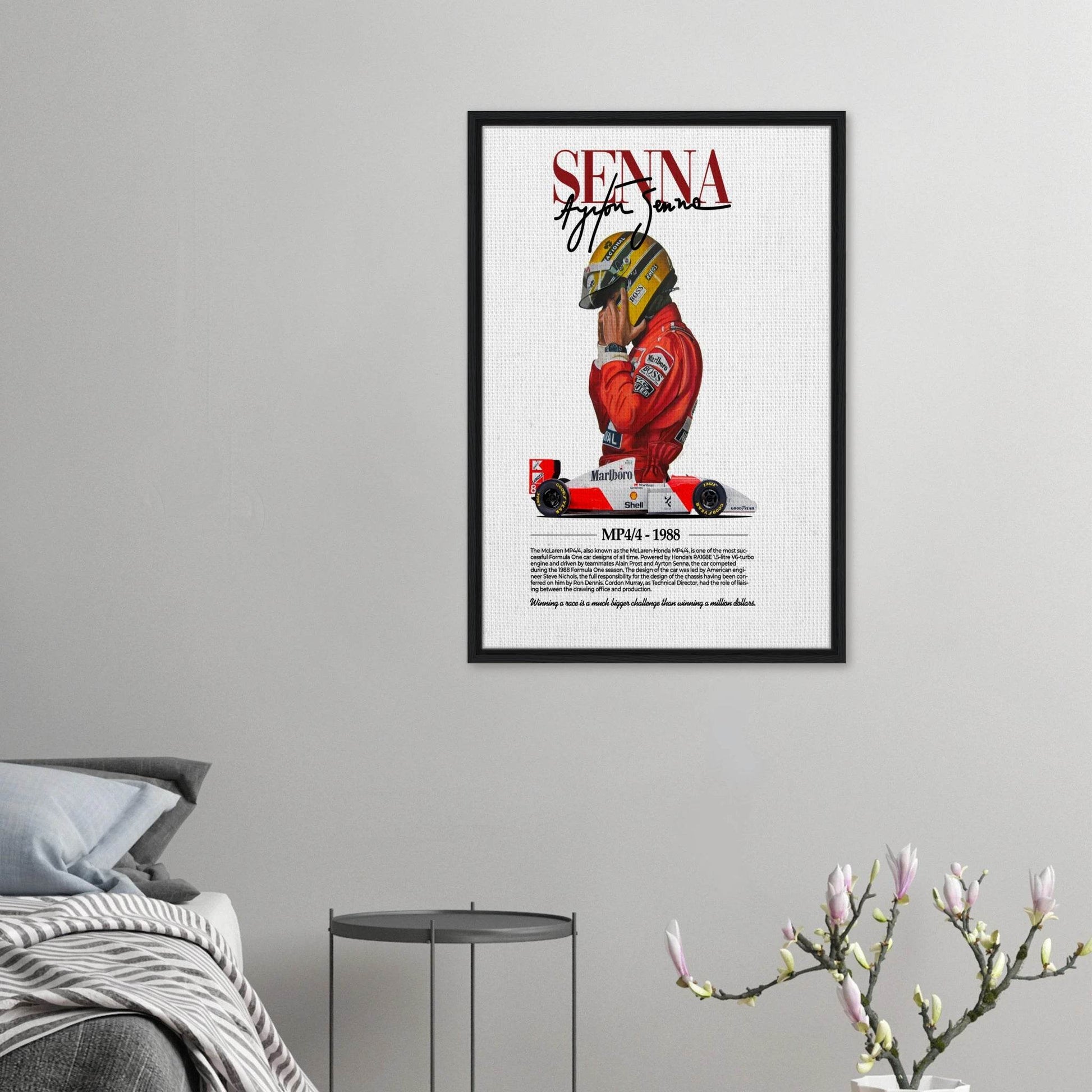 Wall Art - Ayrton Senna Vintage Formula 1 Grand Prix Canvas - Vibrantwalls