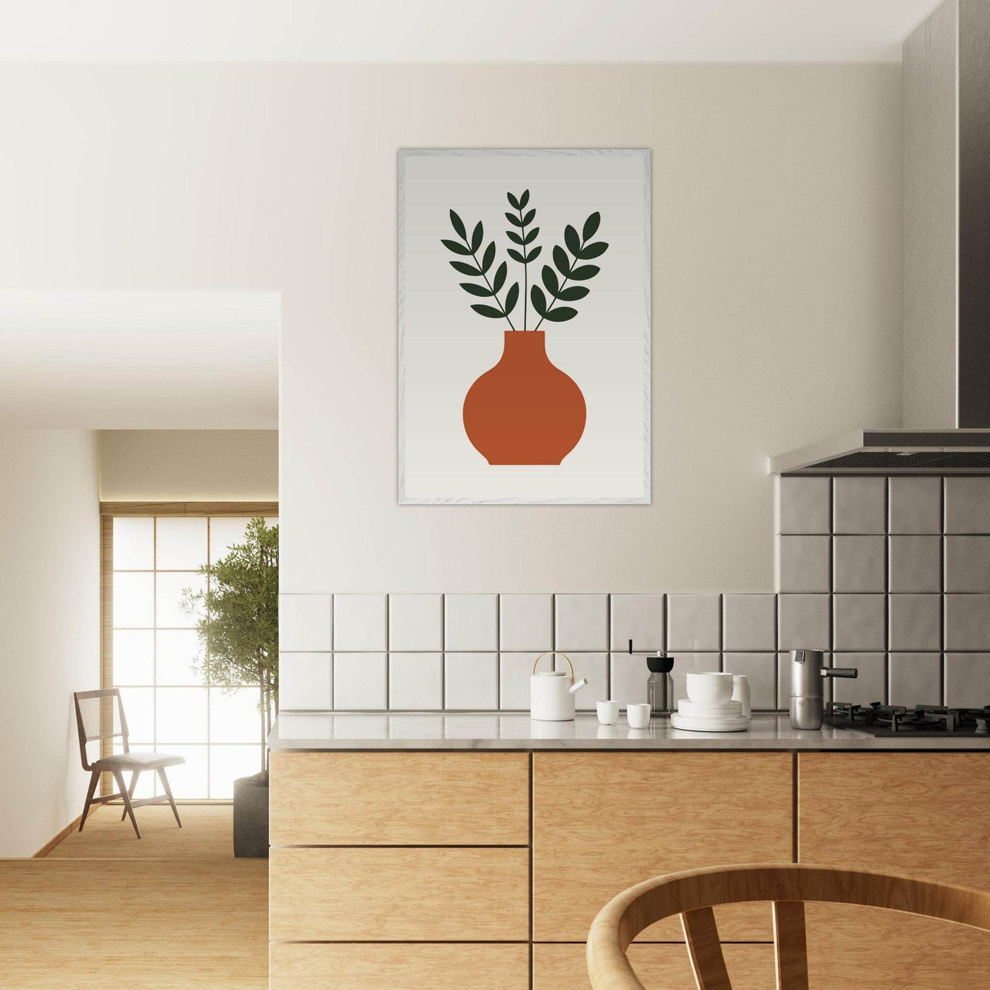 Terracotta Vase Greenery - Vibrantwalls