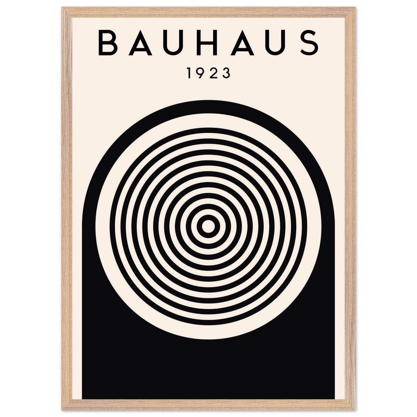 Bauhaus Black and White Art - Concentric Circle Design - Vibrantwalls