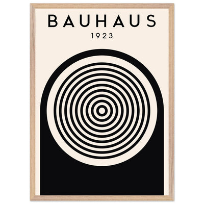 Bauhaus Black and White Art - Concentric Circle Design - Vibrantwalls
