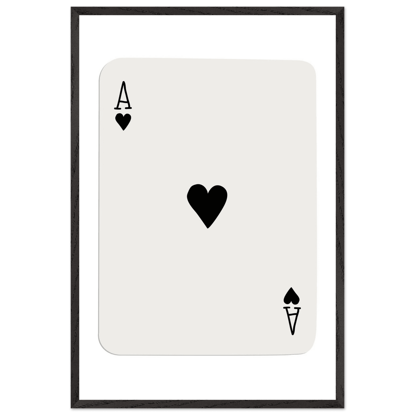 Ace of Hearts Poker Card Print - Elegant Framed Wall Art, Eco-Friendly Wood Frame & Multiple Sizes - Vibrantwalls