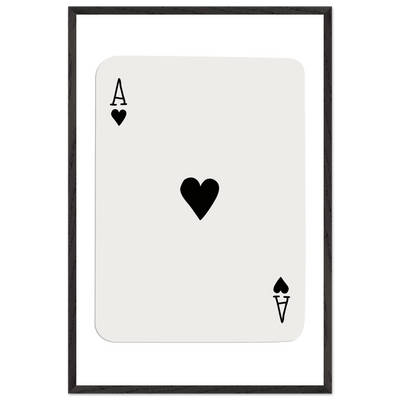 Ace of Hearts Poker Card Print - Elegant Framed Wall Art, Eco-Friendly Wood Frame & Multiple Sizes - Vibrantwalls