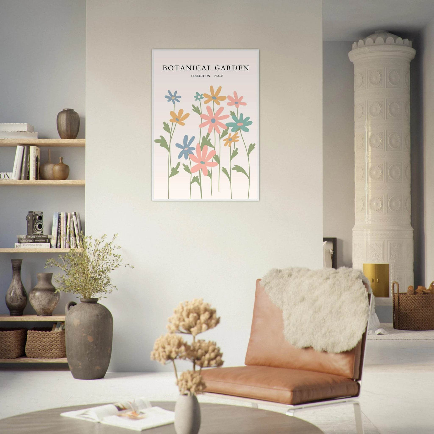Botanical Garden Framed Poster – Whimsical Pastel Floral Art Print | Ready-to-Hang Wall Decor - Vibrantwalls