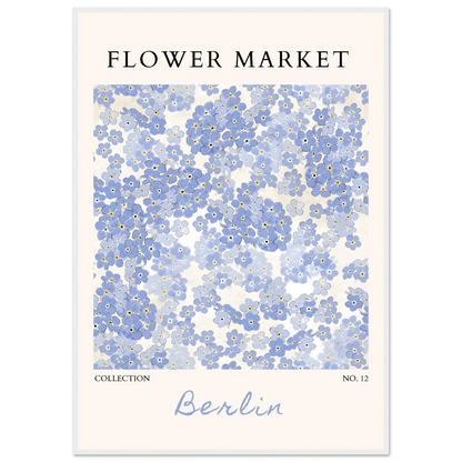 Forget-Me-Not Bloom Framed Poster – Gentle Blue Floral Art Print | Berlin Collection | Ready-to-Hang Wall Art - Vibrantwalls