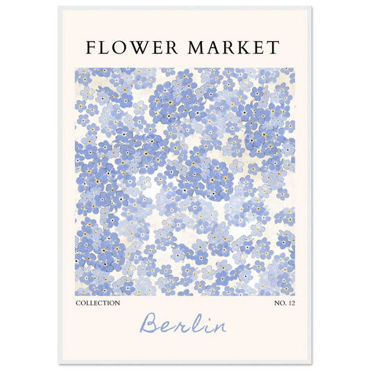 Forget-Me-Not Bloom Framed Poster – Gentle Blue Floral Art Print | Berlin Collection | Ready-to-Hang Wall Art - Vibrantwalls