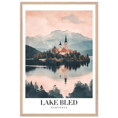 Lake Bled Slovenia Framed Poster – Serene Lakeside Wall Art with Wooden Frame - Vibrantwalls