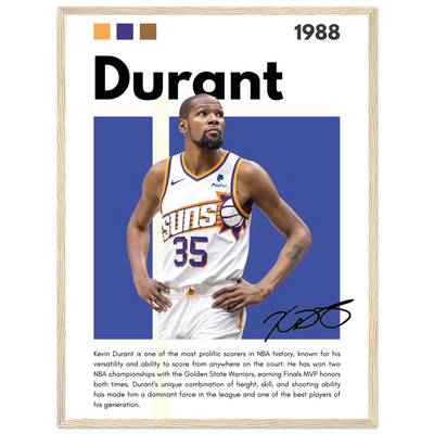 Kevin Durant Slim Reaper Suns Framed Poster 45x60 cm 18x24″ Wood frame Vibrantwalls