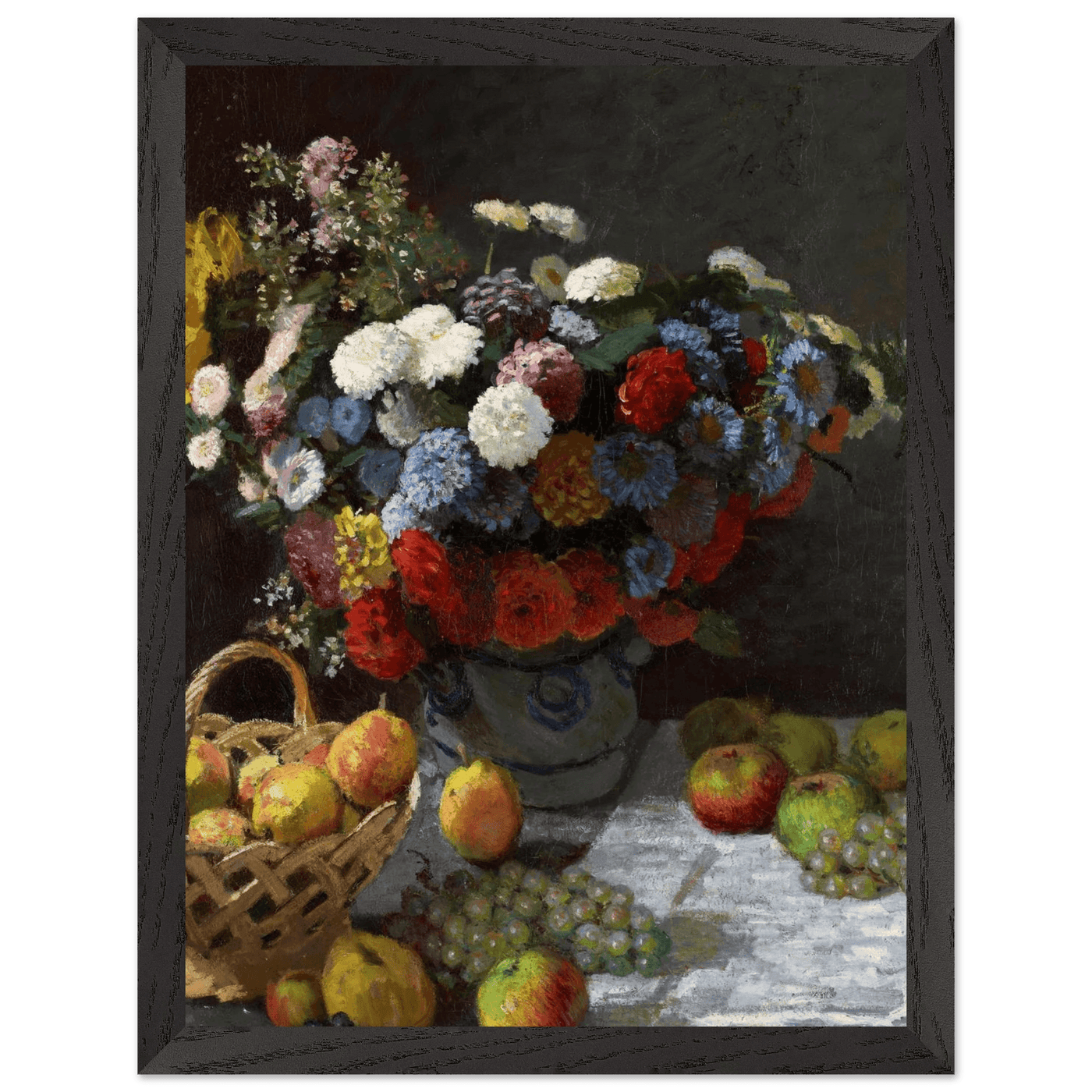 Still Life Wall Art Print of Flowers and Fruit for Elegant Home Decor - Vibrantwalls