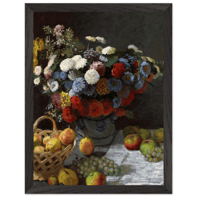 Still Life Wall Art Print of Flowers and Fruit for Elegant Home Decor - Vibrantwalls