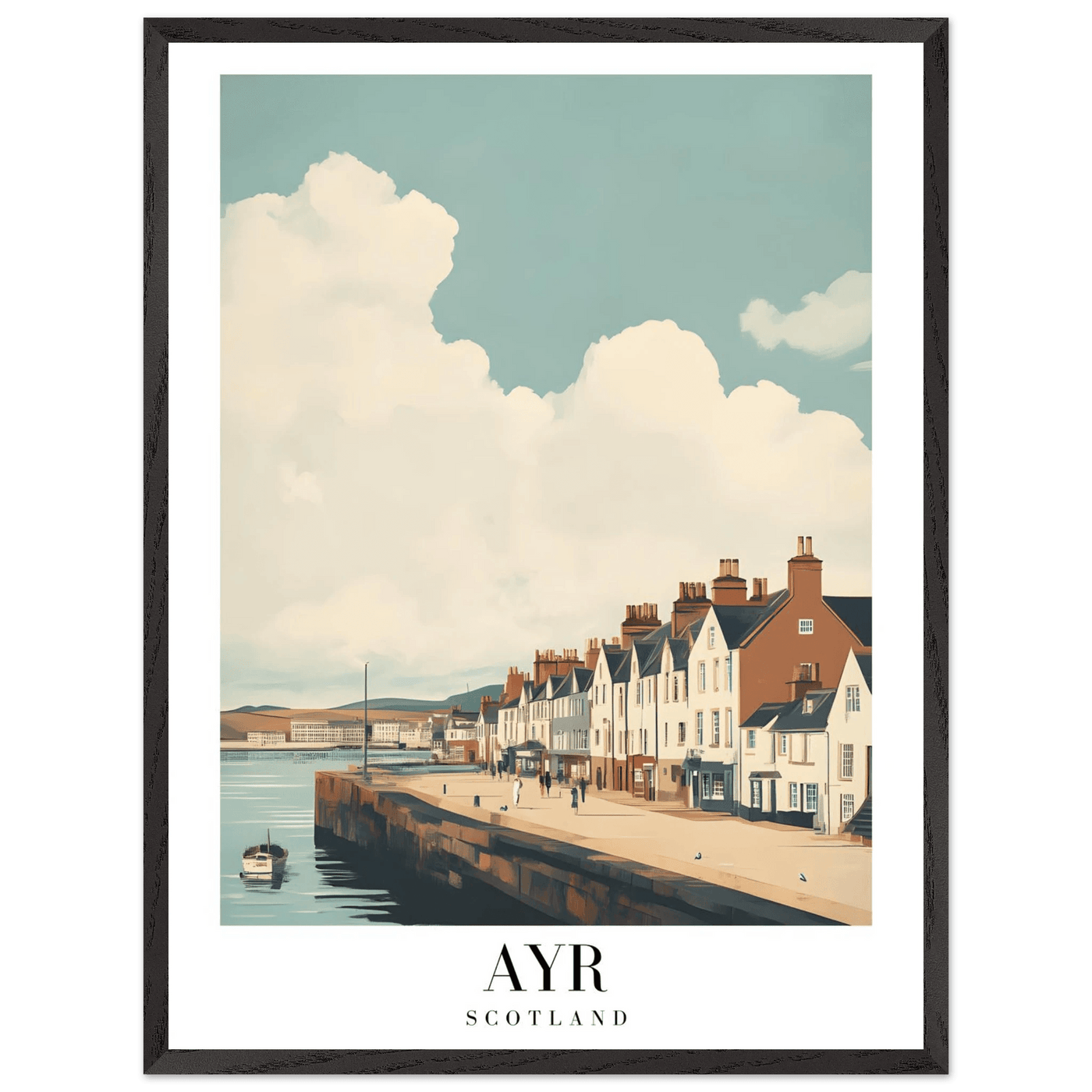 Ayr Scotland Framed Poster – Coastal Charm Wall Art with Custom Wooden Frame Options - Vibrantwalls