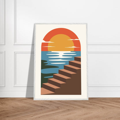 Coastal Steps Sunset Landscape Wall Art - Vibrantwalls