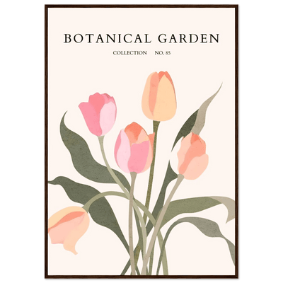 Botanical Garden Framed Posters – Soft Tulip Hues & Abstract Nature Art Prints | Ready-to-Hang in Your Choice of Frame - Vibrantwalls
