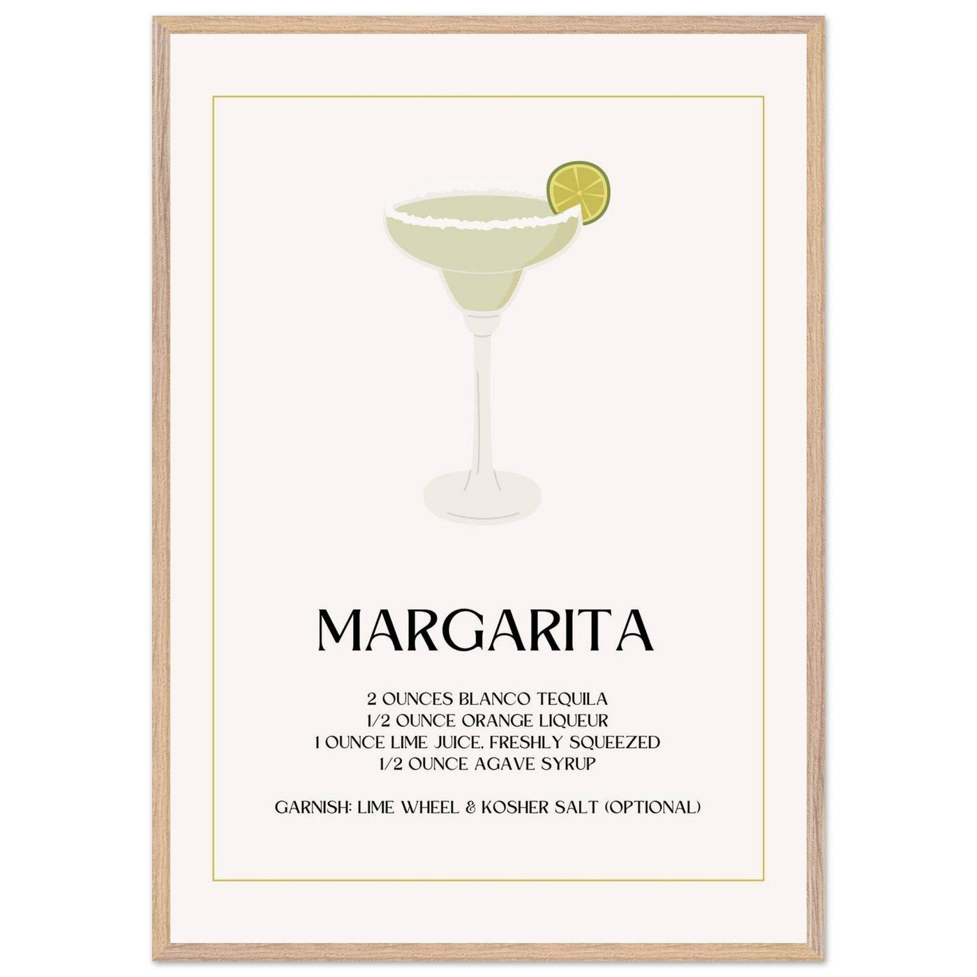 Margarita Cocktail Recipe Tequila Lime Salt Rim - Vibrantwalls