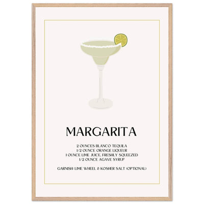 Margarita Cocktail Recipe Tequila Lime Salt Rim - Vibrantwalls