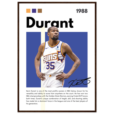 Kevin Durant Slim Reaper Suns Framed Poster A1 (59.4 x 84.1 cm) Dark wood frame Vibrantwalls