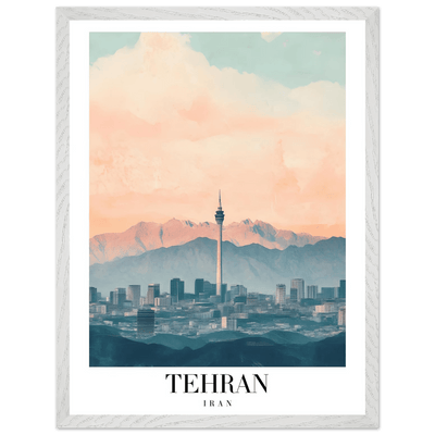 Tehran Iran Framed Poster – Serene Cityscape Wall Art with Customizable Wooden Frame & Sizes - Vibrantwalls