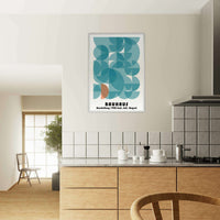 Bauhaus Geometric Art Teal Orange Wall Art - Vibrantwalls