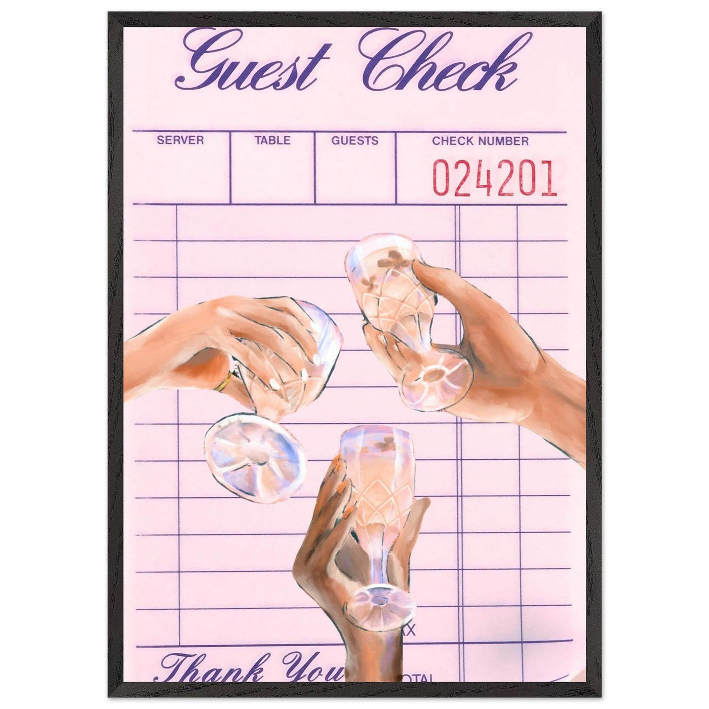 Guest Check & Crystal Glasses - Vibrantwalls