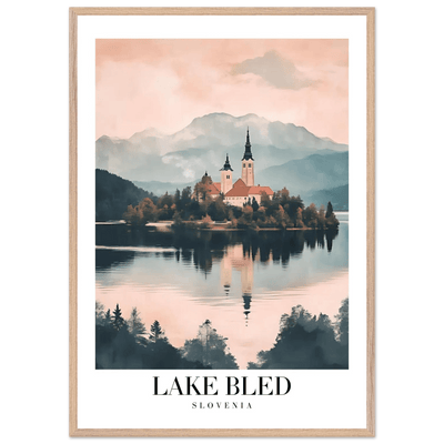 Lake Bled Slovenia Framed Poster – Serene Lakeside Wall Art with Wooden Frame - Vibrantwalls