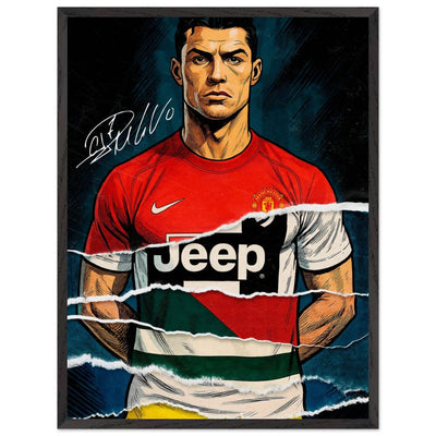 Cristiano Ronaldo Pop Art Mounted Framed Poster – Iconic, Ready to Hang, Eco-Friendly - Vibrantwalls