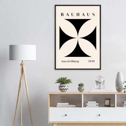 Bauhaus Black Beige Abstract Movement Style Design Wall Art - Vibrantwalls