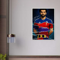 Mohamed Salah Pop Art Football Legend Mounted Framed Poster – Eco-Friendly, Ready to Hang - Vibrantwalls