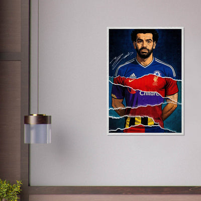 Mohamed Salah Pop Art Football Legend Mounted Framed Poster – Eco-Friendly, Ready to Hang - Vibrantwalls