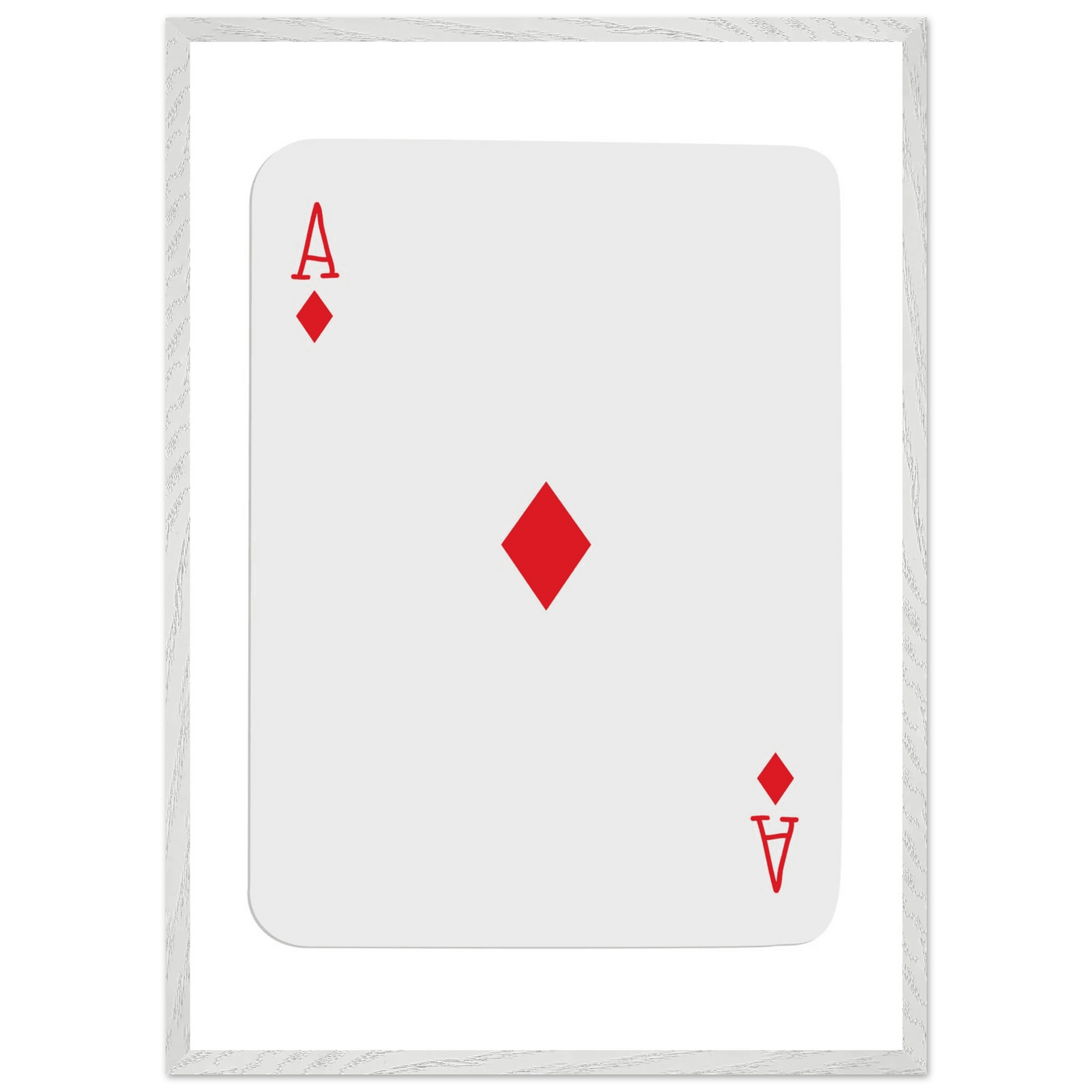Ace of Diamonds Poker Card Print - Mounted Framed Art, Eco-Friendly Wood Frame in Your Choice of Finish - Vibrantwalls