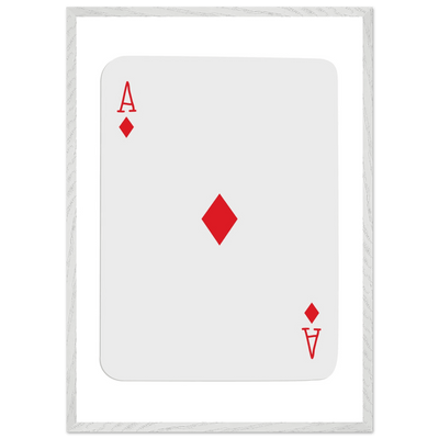 Ace of Diamonds Poker Card Print - Mounted Framed Art, Eco-Friendly Wood Frame in Your Choice of Finish - Vibrantwalls