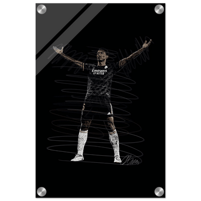 Football Legend Acrylic Print – Dynamic Sketch Art for Modern Sports Fans - Vibrantwalls