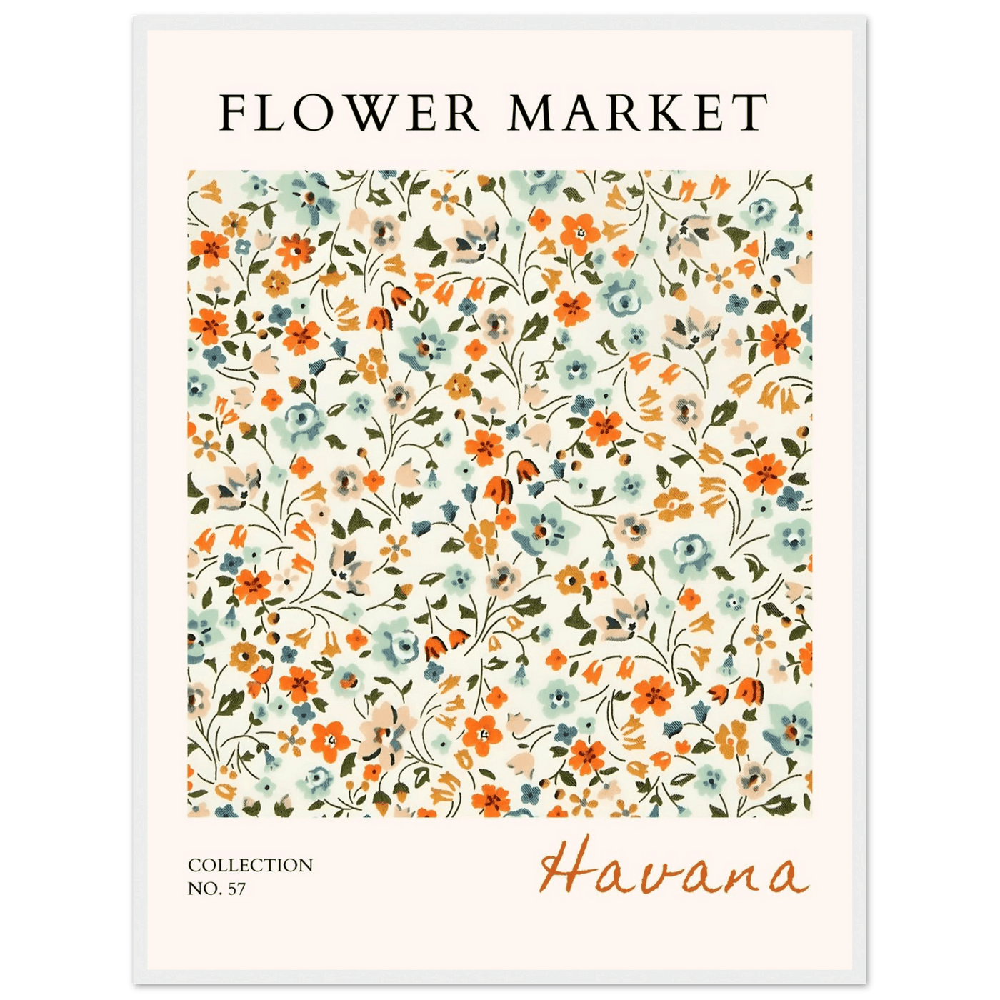 Flower Market 'Havana' Framed Poster – Vibrant Floral Art Print | Ready-to-Hang in Various Sizes & Frame Styles - Vibrantwalls