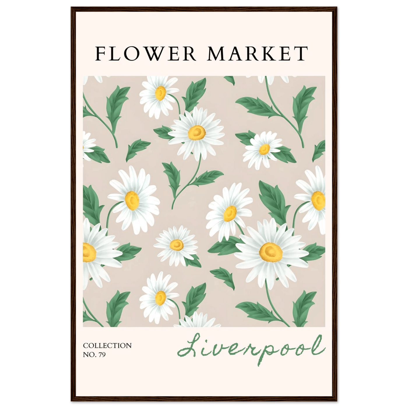 Charming Daisy Field Framed Poster – Botanical 'Flower Market' Art Print | Ready-to-Hang in Your Choice of Frame - Vibrantwalls