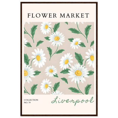 Charming Daisy Field Framed Poster – Botanical 'Flower Market' Art Print | Ready-to-Hang in Your Choice of Frame - Vibrantwalls