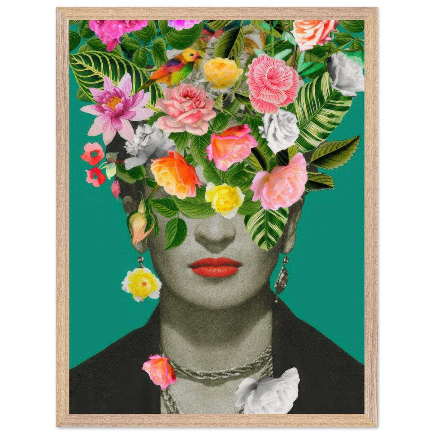 Floral Frida Artwork - Vibrant and Inspiring Home Decor - Vibrantwalls