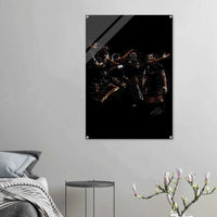 Dynamic Football Legends Acrylic Print – Energetic, Modern Sports Wall Art for Your Space - Vibrantwalls