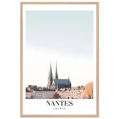 Nantes France Cathedral Framed Poster - Minimalist Travel Wall Art in Your Choice of Size & Frame - Vibrantwalls