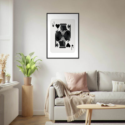 Minimalist Jack of Spades Poker Card Print - Mounted Framed Eco-Friendly Art, Various Sizes & Finishes - Vibrantwalls