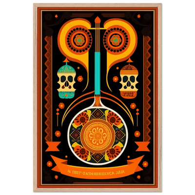 Vibrant Day of the Dead Guitar - Vibrantwalls