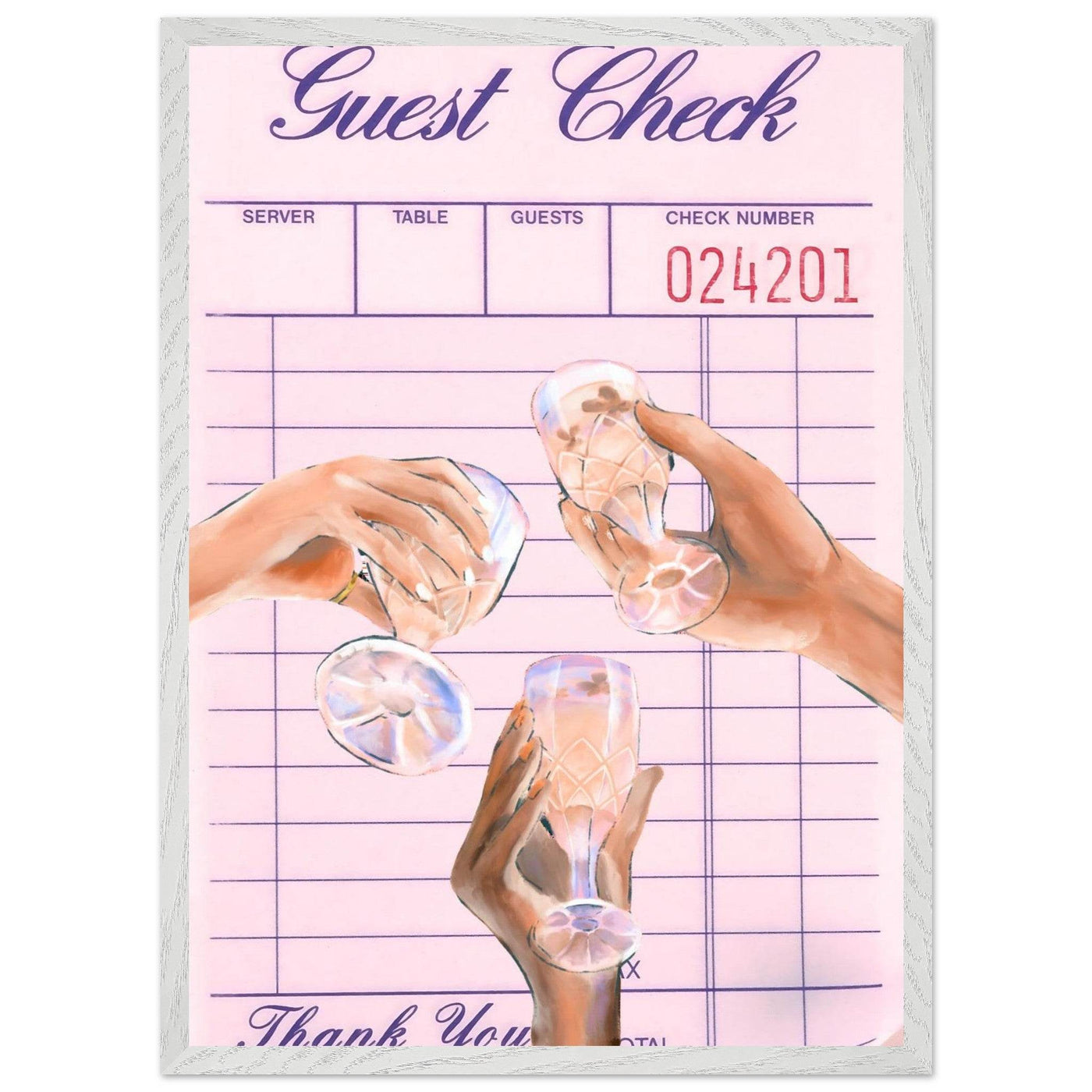 Guest Check & Crystal Glasses - Vibrantwalls