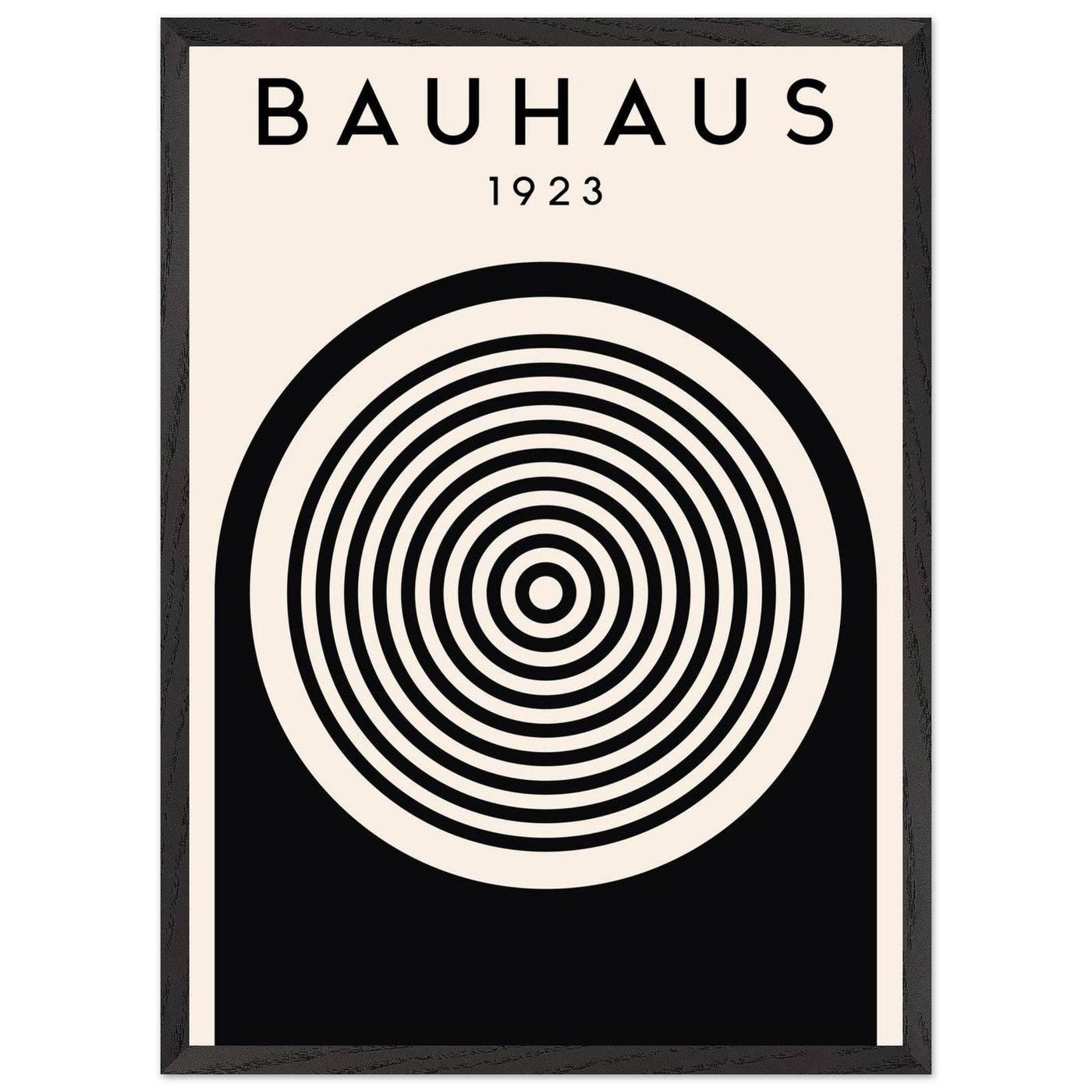 Bauhaus Black and White Art - Concentric Circle Design - Vibrantwalls