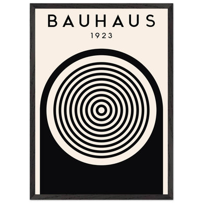 Bauhaus Black and White Art - Concentric Circle Design - Vibrantwalls