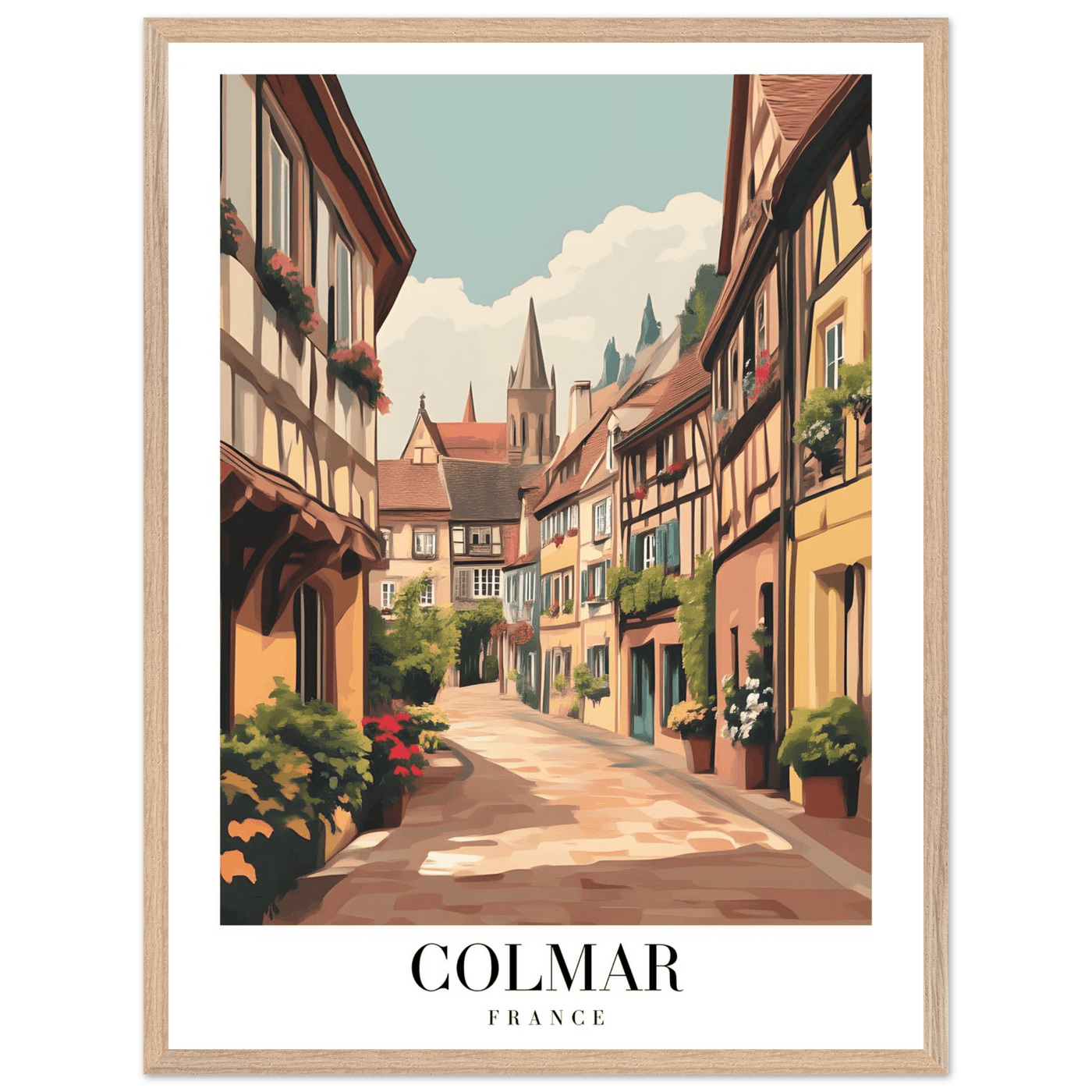 Colmar France Framed Poster – Vintage European Village Wall Art with Wooden Frame - Vibrantwalls