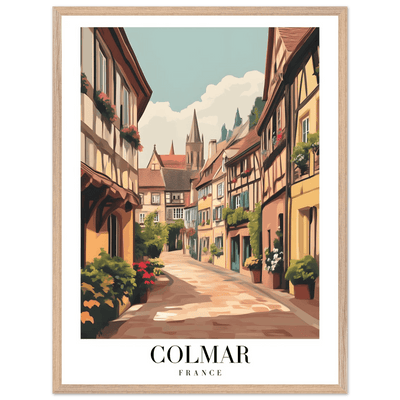 Colmar France Framed Poster – Vintage European Village Wall Art with Wooden Frame - Vibrantwalls