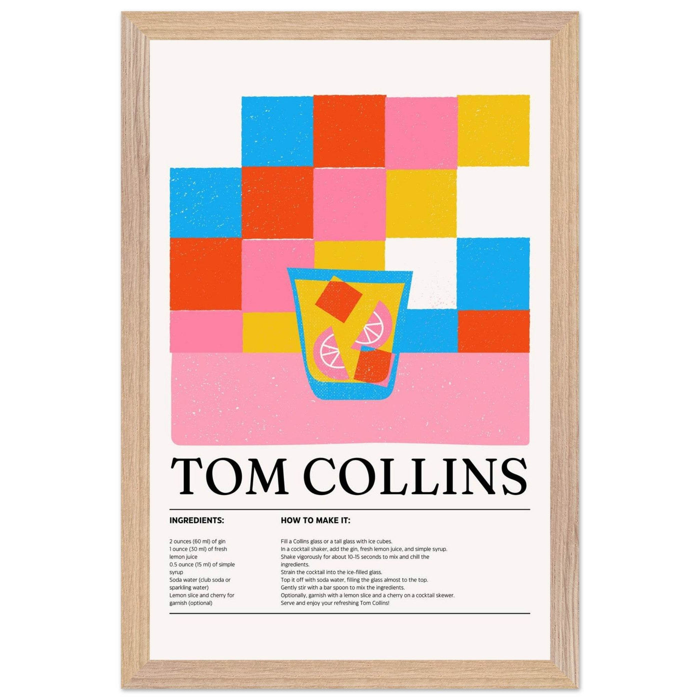 Retro Tom Collins Cocktail Recipe - Vibrantwalls