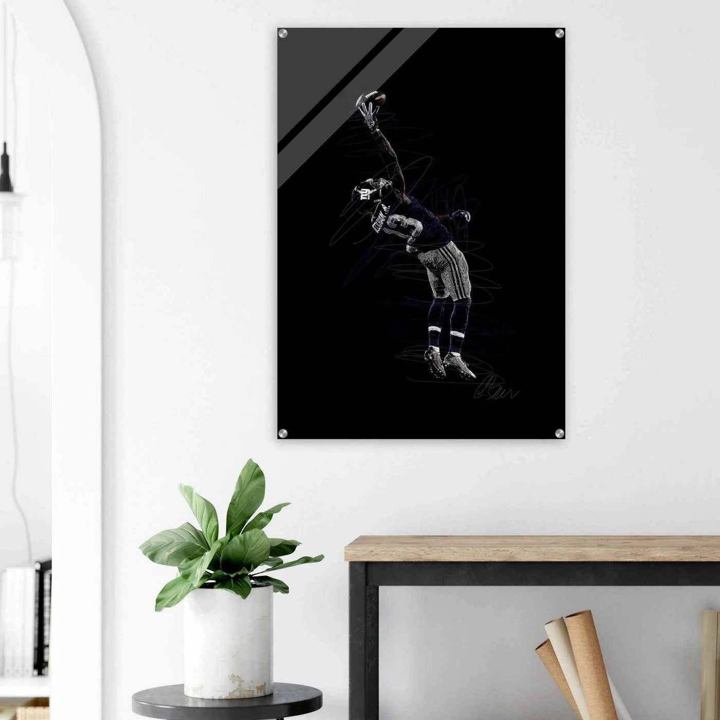 Dynamic Football Player Acrylic Print – Modern Sport Art, Vibrant & Durable Wall Decor in Multiple Sizes - Vibrantwalls